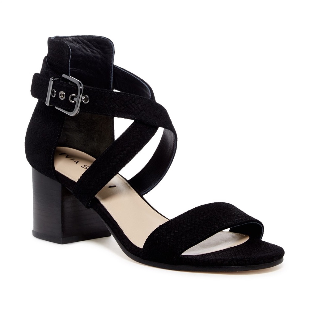 Via Spiga ‘Jobina’ Textured Suede Block Sandal